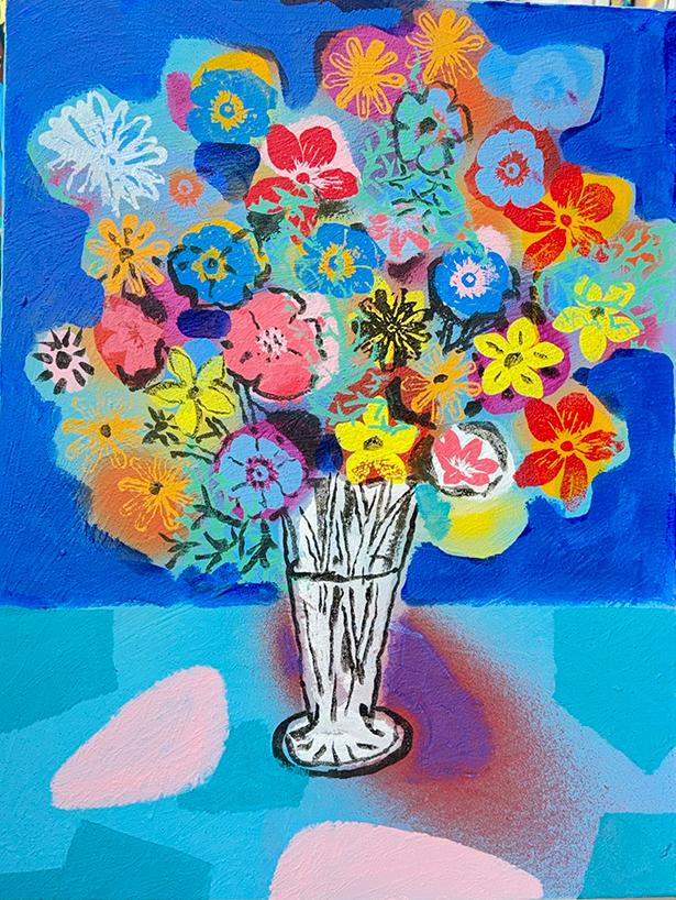 A Joyful Bloom: David Gerstein's Colorful Flower Art