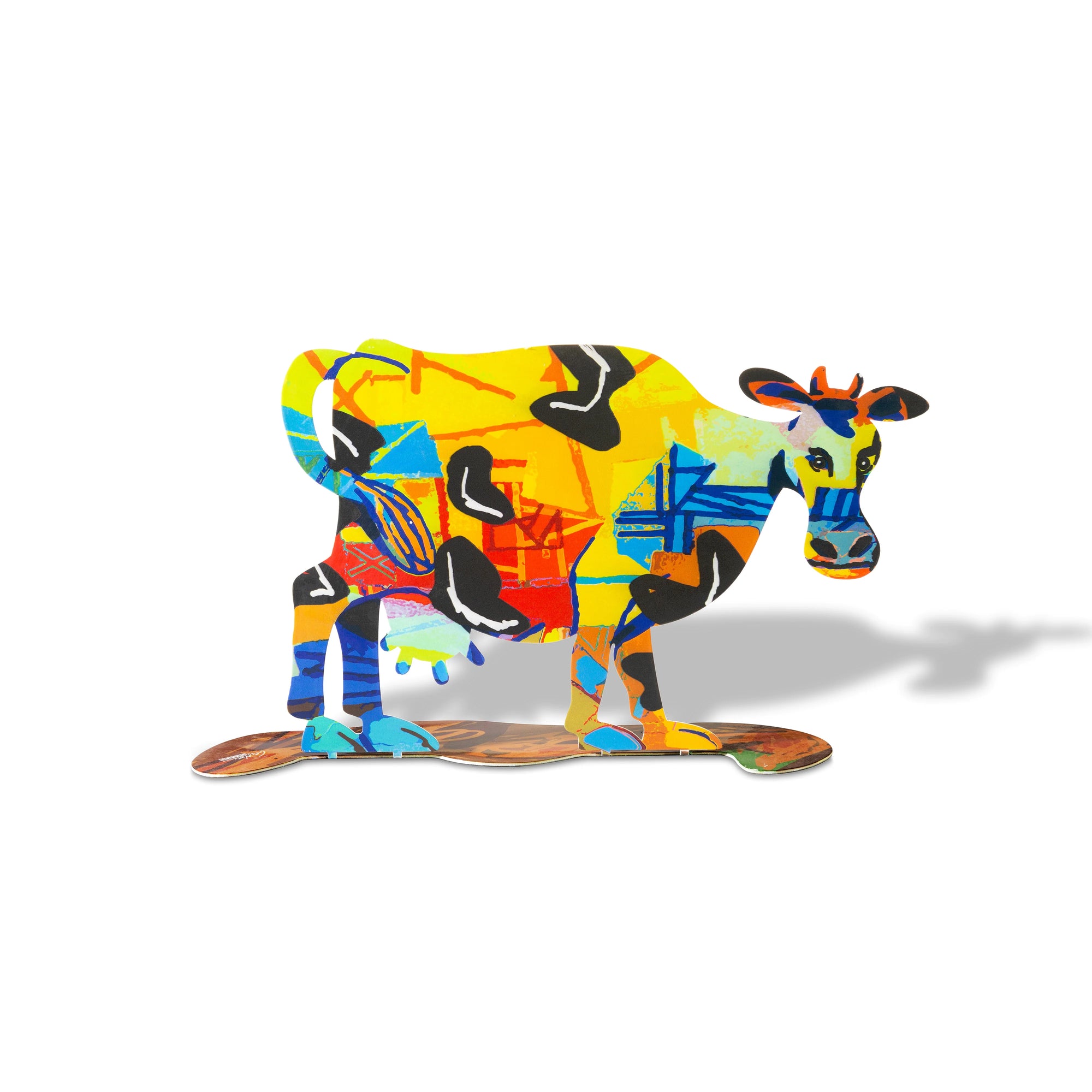 David Gerstein Cow Hulda - Colorful Animal Metal Sculpture