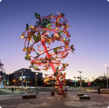 “Tornado” sculpture outside of a great mall in Hsinchu
