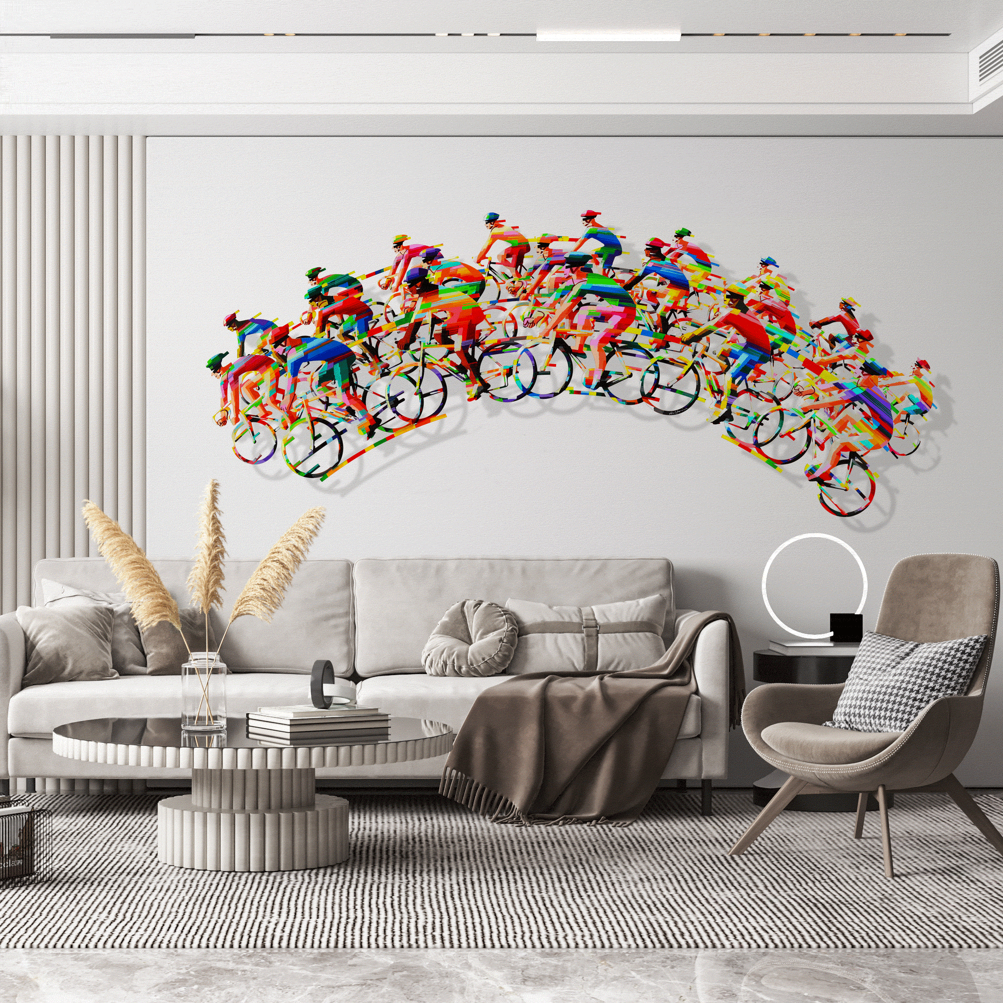 Large 3D Wall Art for Modern Home Decor - David Gerstein 3D Metal Wall Sculpture
