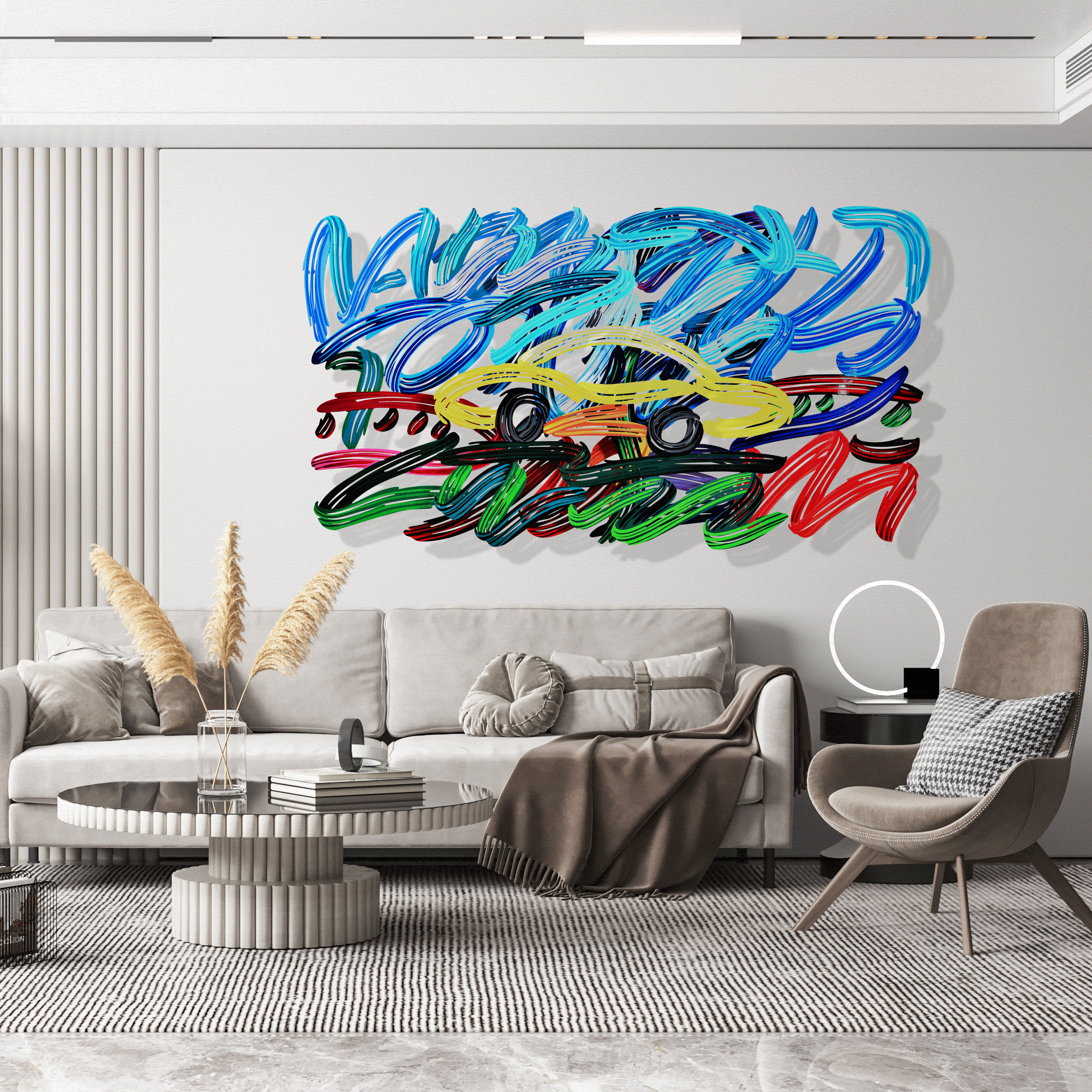 3D Metal Wall Sculpture | Modern Decor