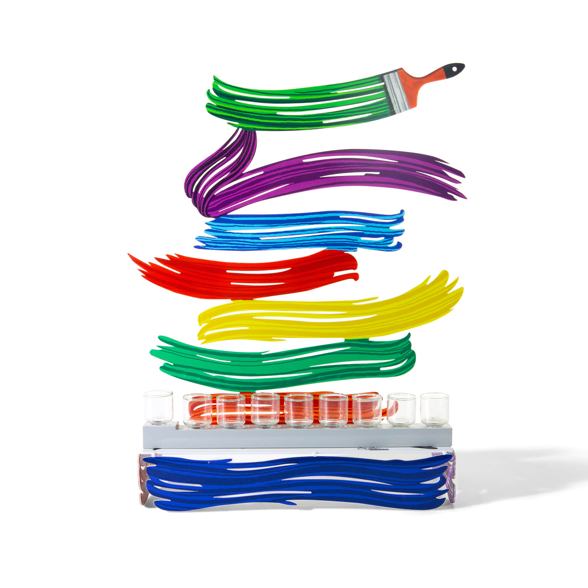 Hanukiah-Brush strokes