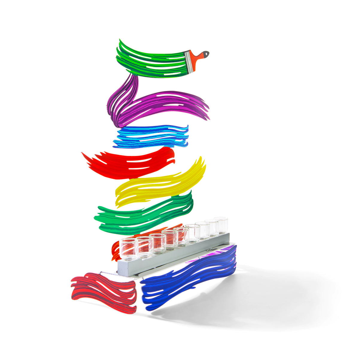 Hanukiah-Brush strokes