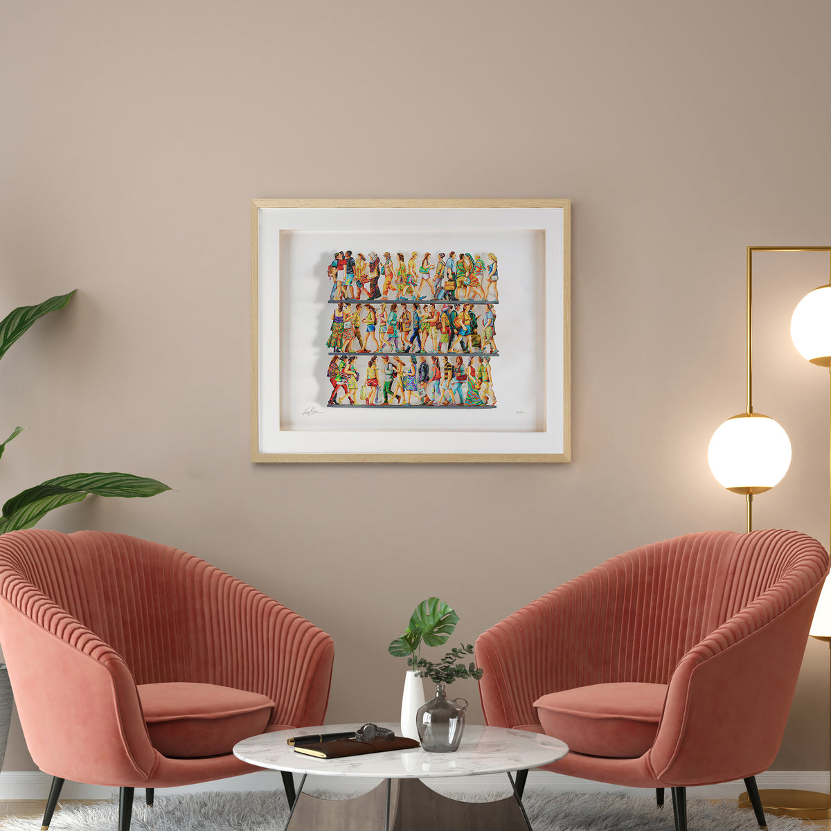 "5th Avenue K" by David Gerstein - Paper Cut Wall Art - in Room Setting