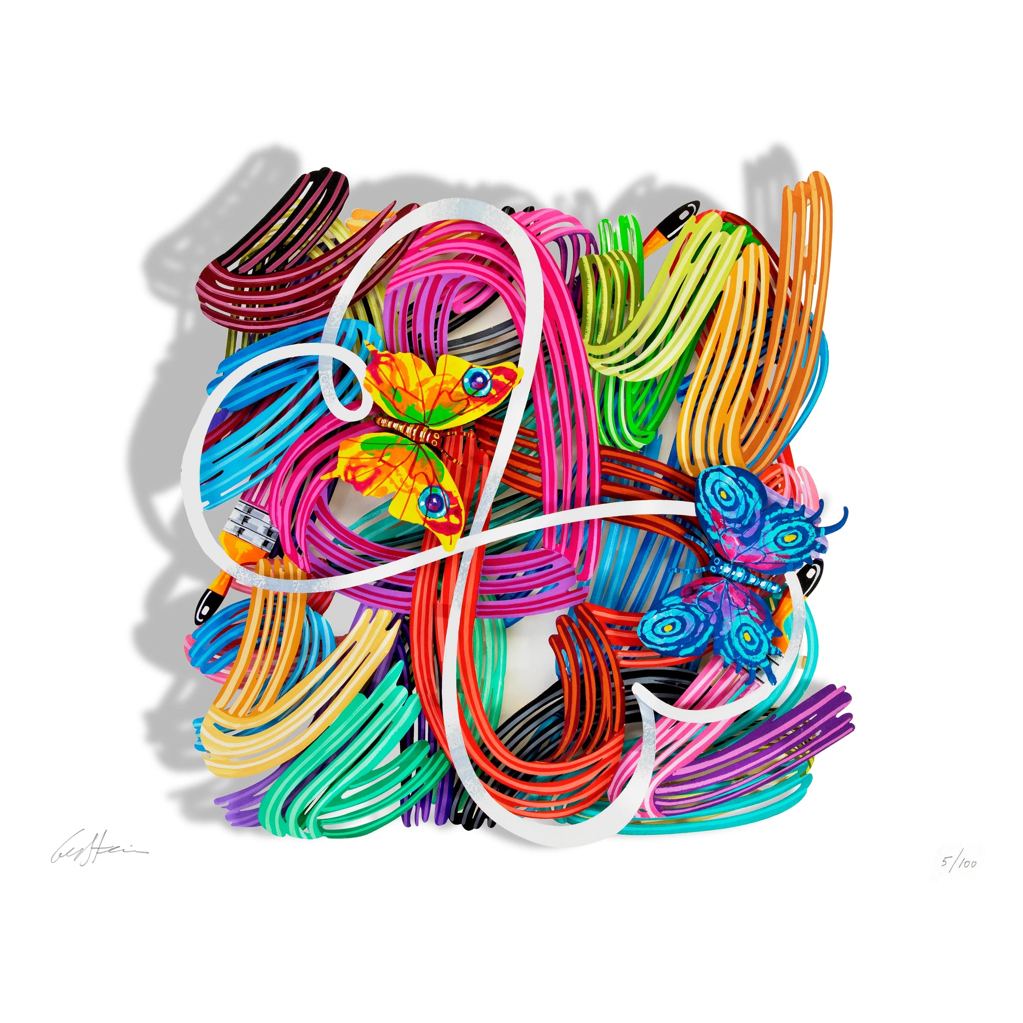 Colorful Wall-Mounted Metal Art for Office