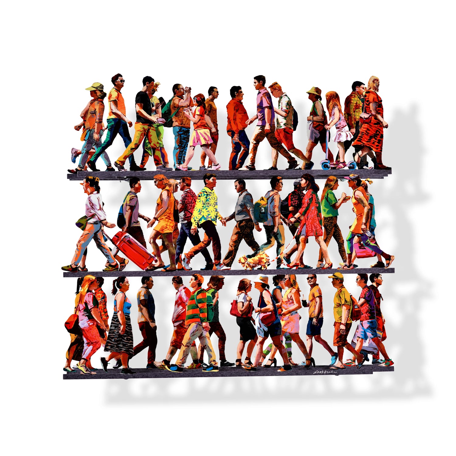 Dynamic 3D Metal Wall Art by David Gerstein
