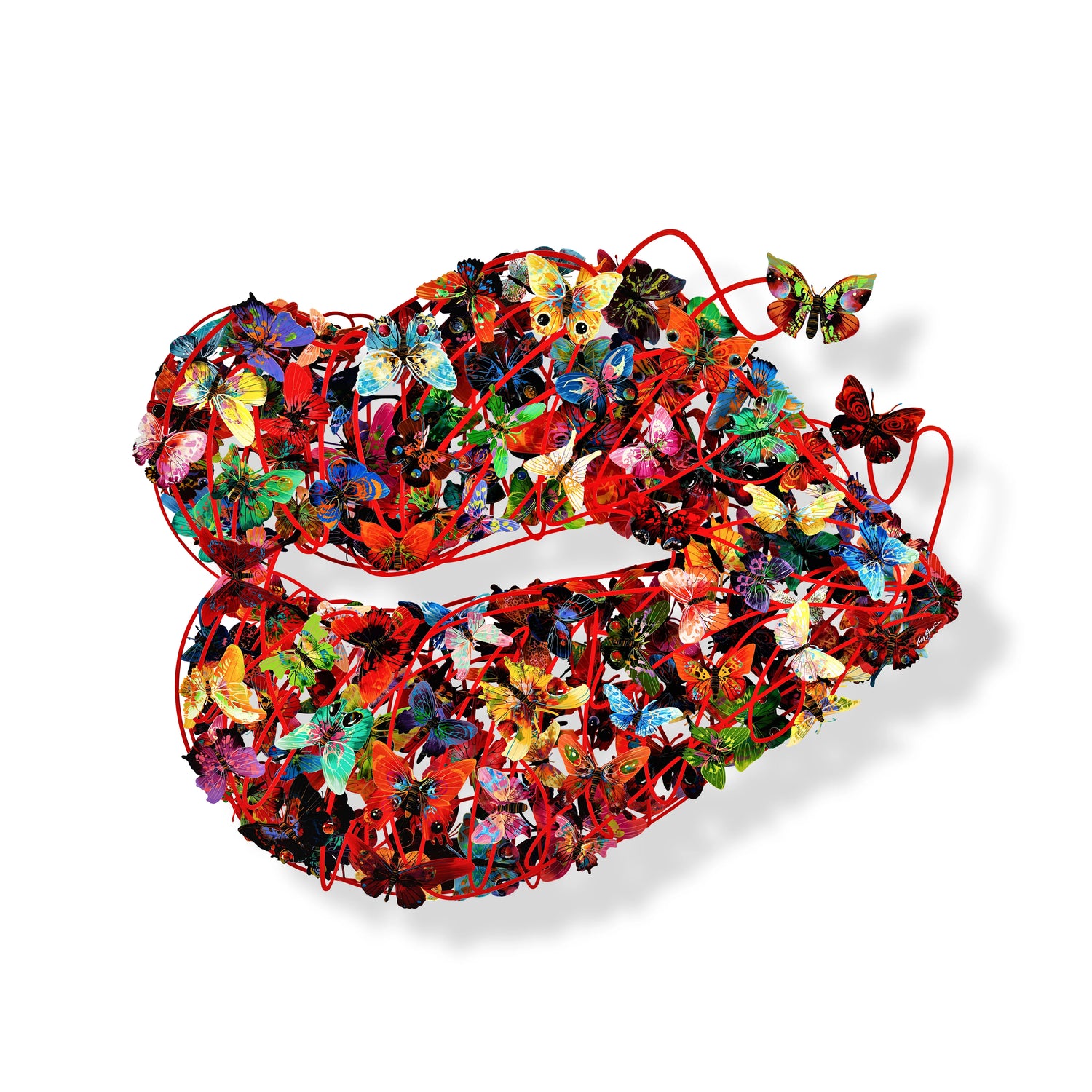 Burning Lips 3D Metal Wall Sculpture by David Gerstein
