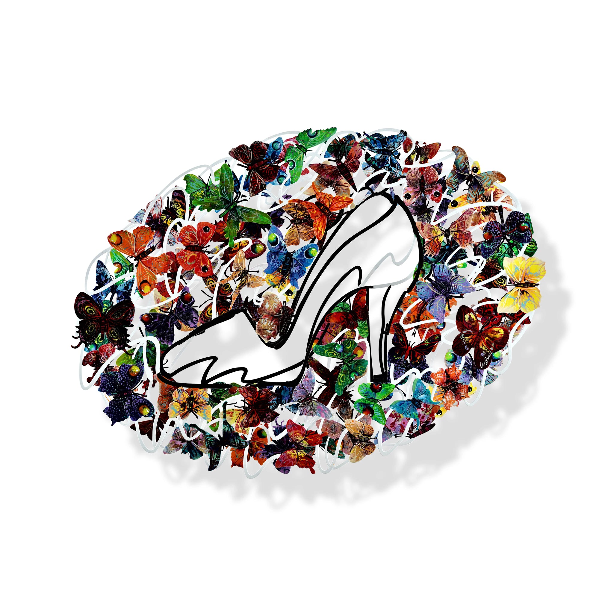 David Gerstein Butterfly Sculptures - Cinderella 3D Metal Wall Art